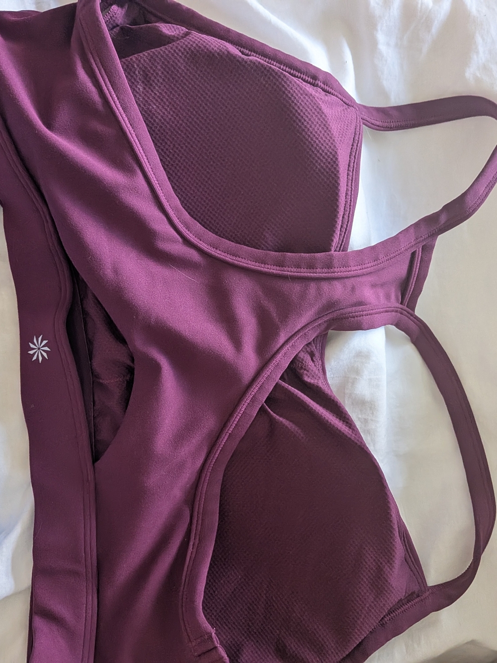 Set of FOUR (4) XL AthleBras Women's Sports Bras — Black, Plum, Teal, Blue - Picture 5 of 5